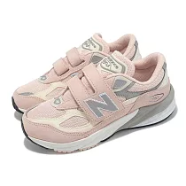 New Balance 童鞋 990 V6 寬楦 雲霧粉 灰 白 中童 小朋友 運動鞋 休閒鞋 NB PV990PK6─W