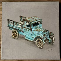 【玲廊滿藝】洪俊銘─藍色皮卡30x30cm