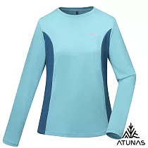【ATUNAS 歐都納】女款輕薄透氣抑菌抗臭長袖排汗T恤/大尺碼A6TS2520W*─ S 青石灰/墨藍