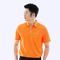 【遊遍天下】男款抗UV吸濕排汗機能格紋POLO衫(GS1017) 5XL 桔色