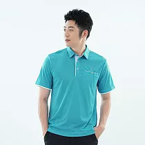 【遊遍天下】男款抗UV吸濕排汗機能格紋POLO衫(GS1017) 5XL 水綠
