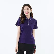 【遊遍天下】女款顯瘦抗UV防曬速乾吸濕排汗機能POLO衫 (GS1049) L 紫色