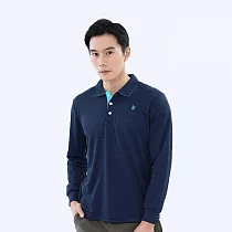 【遊遍天下】MIT台灣製男款環保紗抗UV吸濕排汗機能長袖POLO衫 (GL1022) 3XL 丈青