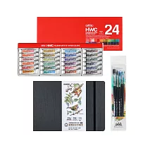日本 Holbein 好賓 沉澱色水彩24色 寫生套組(插畫/小品/速寫)