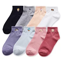 【ONEDER旺達棉品】韓系電繡1/2中統羅紋襪 柔棉刺繡襪 台灣製棉襪-  黑色(珍珠奶茶) GK-A301