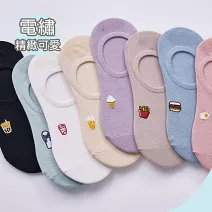 【ONEDER 旺達棉品】韓系電繡套版襪 柔棉刺繡襪 台灣製棉襪女襪- 棕-薯條 GK-AP108