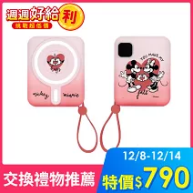 【Disny正版授權】米奇米妮10000mAh磁吸式行動電源-廠商直送★ 漸層紅色