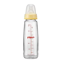 【Pigeon貝親】一般口母感玻璃奶瓶240ml_ 黃/L奶嘴