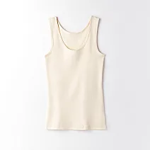 【和諧生活有機棉】仕女緹花背心 L 原棉米白