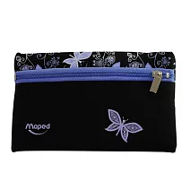 【法國Maped】潛水布寬扁筆袋包 - 蝶之舞