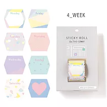 手帳用夢幻可撕貼紙捲‧星期用