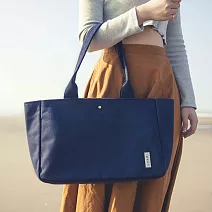 【一帆布包】帆布硬挺大托特包-深藍