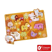 【德國 classic world 客來喜經典木玩】木製手抓板- 開心牧場《3615》