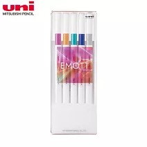UNI EMOTT 耐水性色筆 5色組 No.12 VIRTUAL COLOR