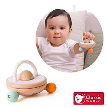 【德國 classic world 客來喜經典木玩】飛碟幼兒搖鼓《10006》