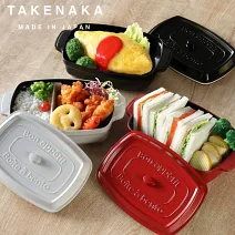 【日本TAKENAKA】日本製COCOPOT系列可微波長方形分隔保鮮盒600ml 紅色