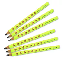 【德國LYRA】Groove三角洞洞鉛筆6入 螢光色系 (螢光黃)