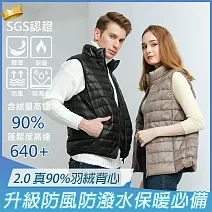 【KISSDIAMOND】極輕2.0真90%羽絨背心(6001N/6005N) S 女/駝色