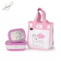 【Hiromimi】LINE FRIENDS宅家手提不鏽鋼保鮮盒3件組  兔兔款