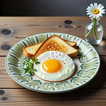 【日本Sango】職人窯燒 昭和復古 陶瓷淺盤20cm ‧ 鬱金香