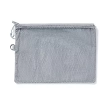 【MUJI 無印良品】聚酯纖維雙拉鍊袋L/灰
