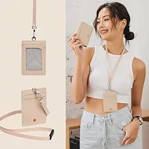 MONDAINE 瑞士國鐵 蘇黎世3卡安全扣證件套｜防夾頸繩｜牛皮/葡萄皮｜悠遊卡/識別證卡套 - 卡其