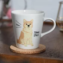 【日本小倉陶器】美濃職人窯燒 陶瓷馬克杯300ml ‧ 秋田犬