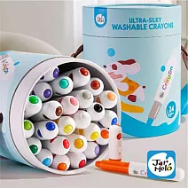 【JarMelo 原創美玩】可水洗兒童絲滑蠟筆 (24色)附背帶JA96215