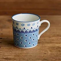 【日本Marusan Kondo】Polish波蘭碎花 陶瓷馬克杯340ml ‧ 松藍