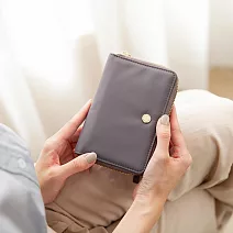 CHENSON 尼龍10卡2鈔中夾 外側附獨立零錢袋 (W24616-U) 紫