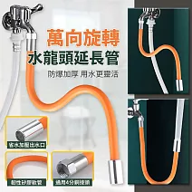 【EZlife】萬向防濺水延伸軟管50cm(2入組)