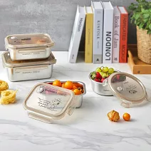 【美國康寧】Snapware SNOOPY 復刻黑白 保鮮盒獨家3件組- 可微波304不鏽鋼(C04)