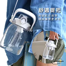 【THERMOcafe 凱菲】附背帶附吸管可提式彈蓋隨手瓶1000ml (TCTS-1000-WH)