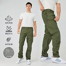 【KISSDIAMOND】戰術防潑水多口袋速乾長褲(KDP-6345) 2XL 灰綠