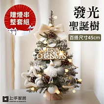 【上手家居】45cm發光聖誕樹 (聖誕節/聖誕佈置/小聖誕樹/迷你聖誕樹/耶誕樹/桌上聖誕樹)帶燈串- 冰雪白色