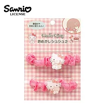 【日本正版授權】三麗鷗 網紗髮圈 2入組 髮束/髮飾/紗質髮圈 - 凱蒂貓