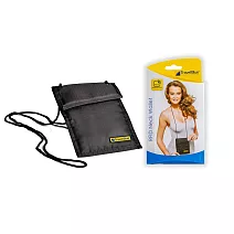 【Travel Blue 藍旅】RFID Neck Wallet 安全貼身掛頸袋-2色任選 TB125 黑色