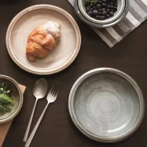 【日本Marusan Kondo】Boden窯變 輕量陶瓷淺盤16cm ‧ 象牙杏