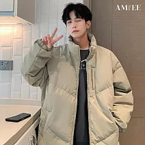 【AMIEE】韓系立領羽絨棉外套(男裝/雅痞/KDCQ-2915) 2XL 淺綠