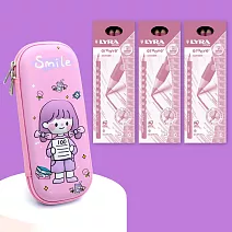 【德國LYRA】三角洞洞鉛筆超值組(三角洞洞鉛筆18入贈防水筆盒)-  櫻花粉