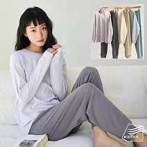 【BODYAIR嚴選】蓬鬆軟柔滑膚長袖睡衣套裝(休閒.上衣.家居.CASUAL) M 天藍系