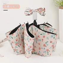 【KISSDIAMOND】絕美花漾黑膠防曬手動晴雨傘(KDU-H001) F 油畫小紅花