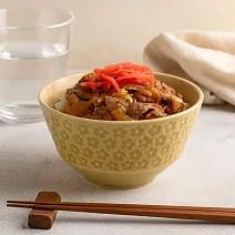 【日本Yamani】美濃燒｜靜謐小花 陶瓷飯碗180ml ‧ 黃