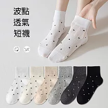 【Missking 1983】寬版羅口波點透氣短襪 (4雙組)