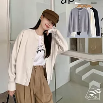 【BODYAIR嚴選】質感日系小香風棉衫外套(親膚.柔軟.上衣.CASUAL) M 杏白