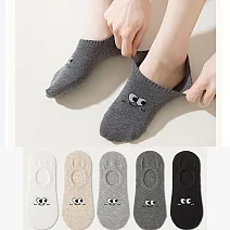 【Missking 1983】大眼睛防滑矽膠隱形襪 (5雙組)