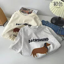 【初色】學院風清新休閒修身顯瘦字母圖案印花圓領短袖T恤上衣女上衣-共3色-11371(F可選) F 淺灰色