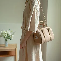 【一帆布包】帆布可調把手迷你波士頓包- 淺棕