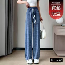 【Jilli~ko】薄款高腰冰絲休閒直筒涼涼褲-素色 J11816  FREE 素色