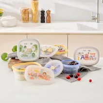 【仁舟淨塑】霹靂聯名保鮮盒900ml - 2款 (保鮮盒/環保餐盒/矽膠餐盒/便當盒) 無痕旅行 柔霜紫